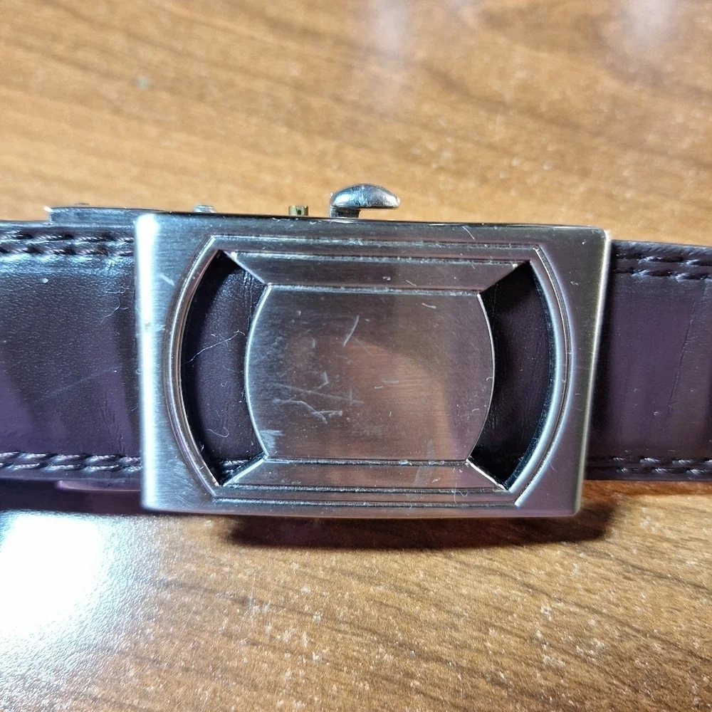 Men's Brown 42cLeather Belt with Silver Cam Buckle
